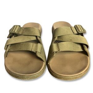 Chaco Men's Chillo's Double Strap Slide Sandals Olive Green – Size 10